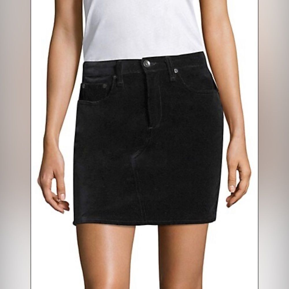 🆕Rag & Bone NWT Black Velvet Dive Skirt (RB-23)